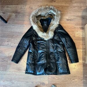 Rudsak Adelyna black leather coat